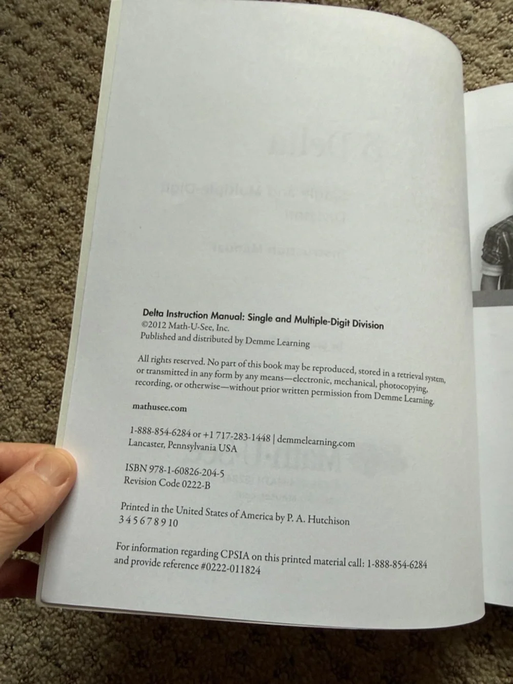 Math-U-See Delta Single and Multiple-Digit Division Instruction Manual - Picture 3 of 4